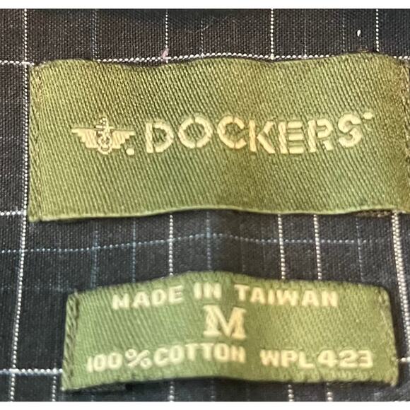 DOCKERS LONG BARREL CUFF SLV BUTTON DOWN SHIRT, MENS, M, BLUE WHITE GREEN PLAID - Picture 11 of 12